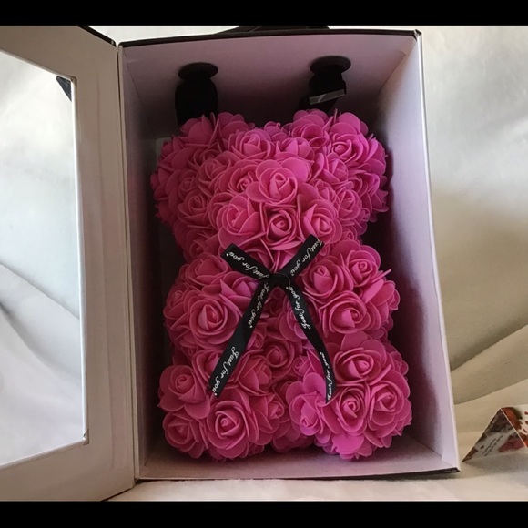 Always and Forever Rose Bear in pink. - Picture 2 of 3